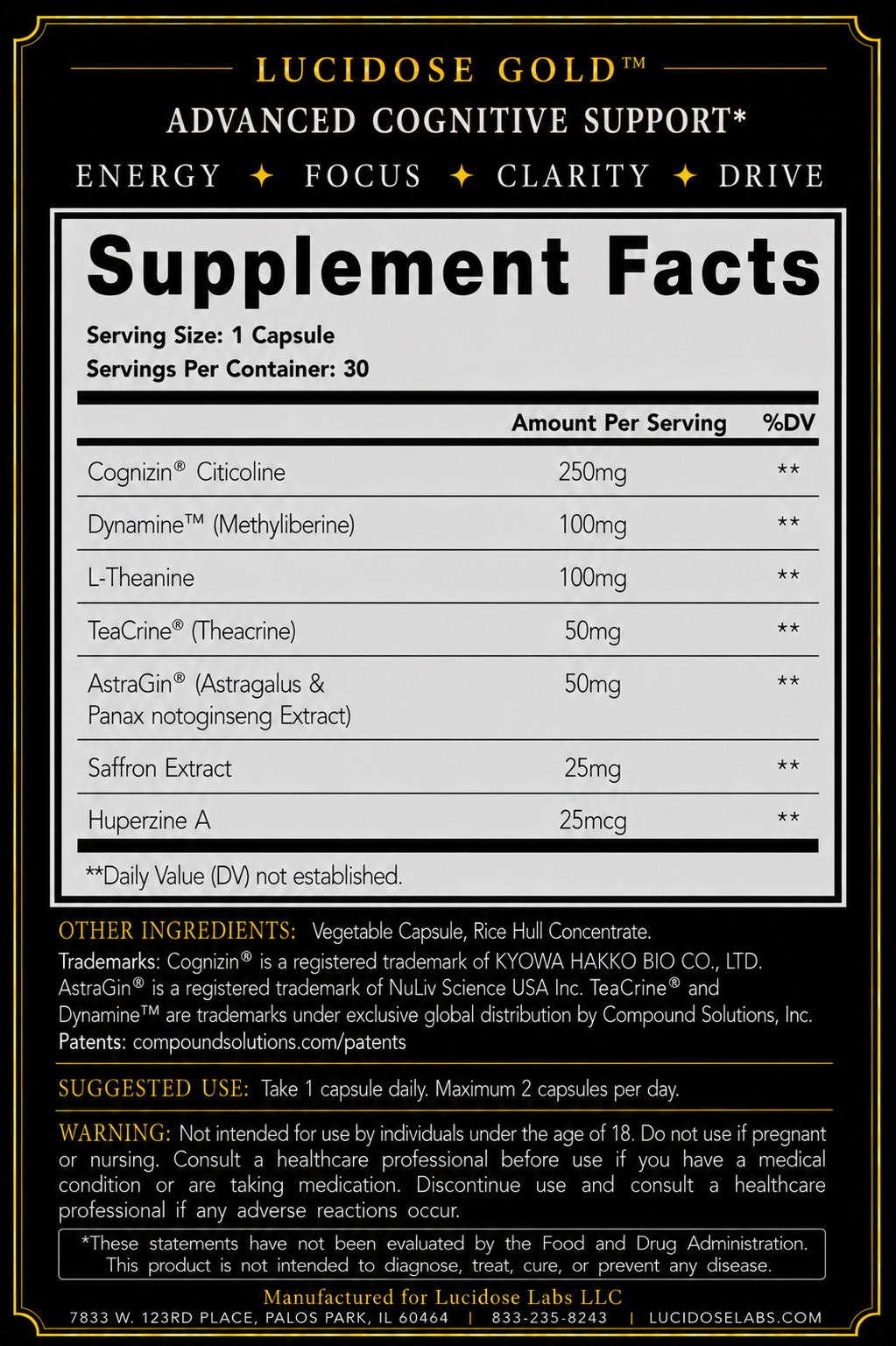 Lucidose Gold™ | Neural Focus Formula