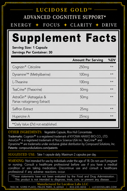 Lucidose Gold™ | Neural Focus Formula